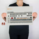 TR909 Drum Machine Metal Poster - Digital Pharaoh UK