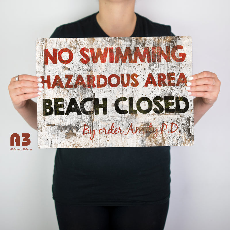 Jaws Beach Closed Sign - Digital Pharaoh UK