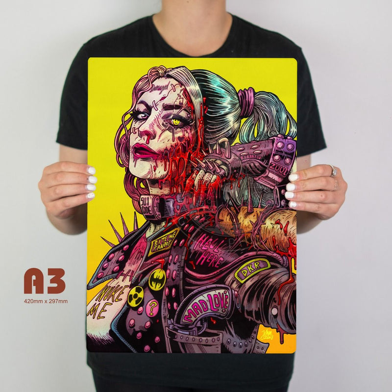 Harley Quinn Cybernosferatu Metal Poster X - Digital Pharaoh UK