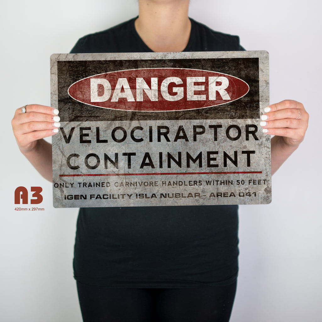 Toxic Raptor Sign Jurassic Park Raptor Containment Sign