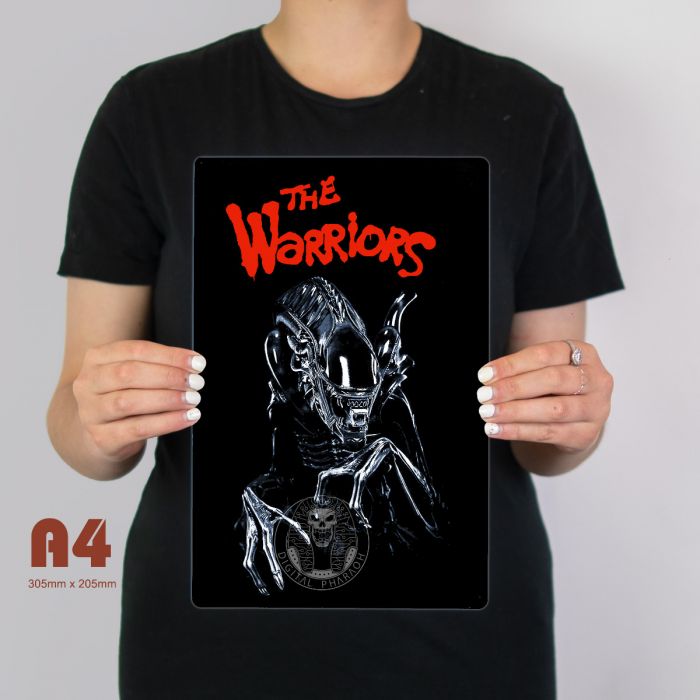 Aliens Warriors Metal Movie Poster - Digital Pharaoh UK