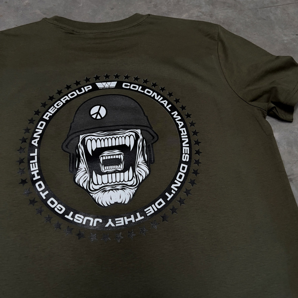 T-shirt USCM Colonial Marines Délavé - Taille XL, Noir - Neuf Avec étiquettes
