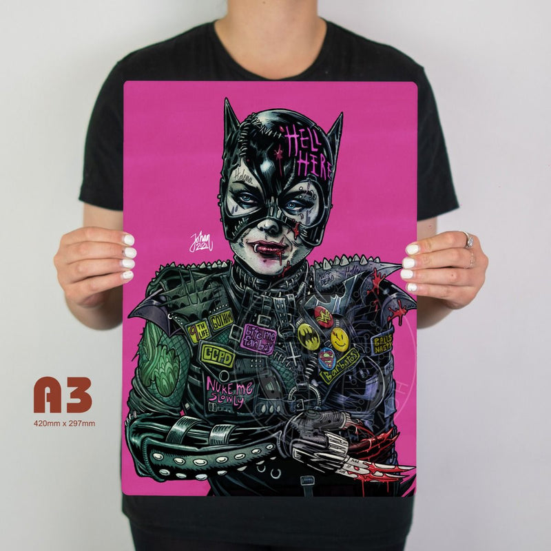 Catwoman 92 Cybernosferatu Metal Poster - Digital Pharaoh UK