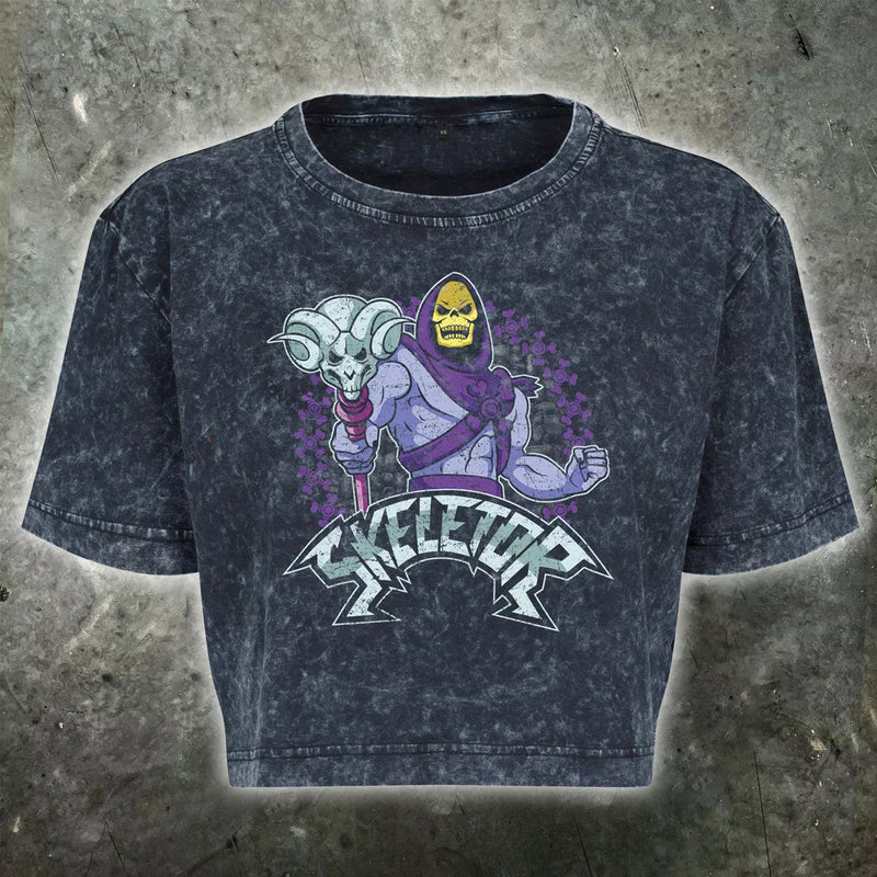 Skeletor Crop Top Womens T Shirt - Digital Pharaoh UK