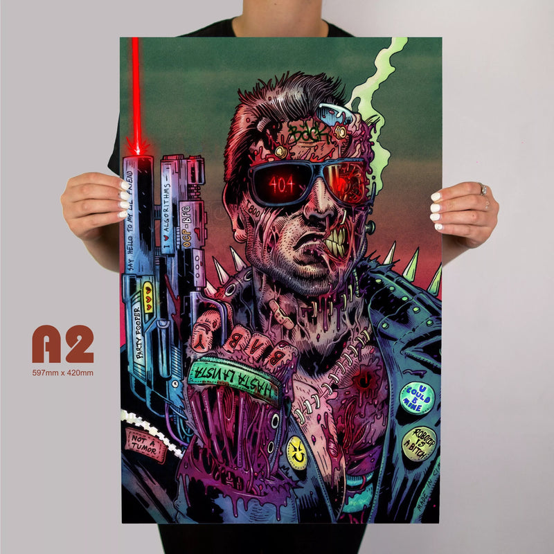 The Terminator Cyber T-800 Metal Poster Artwork - Digital Pharaoh UK