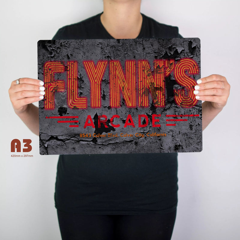 TRON Inspired Flynns Arcade Metal Sign - Digital Pharaoh UK
