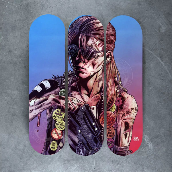 Terminator Sarah Connor Skateboard Artwork - Digital Pharaoh UK