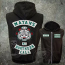Sons Of Anarchy Mayans Embroidered Sleeveless Patch Hoodie - Digital Pharaoh UK