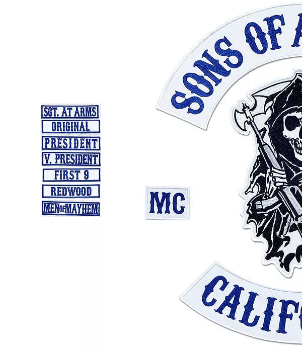 Sons Of Anarchy Full Embroidered Patch Set - Digital Pharaoh UK