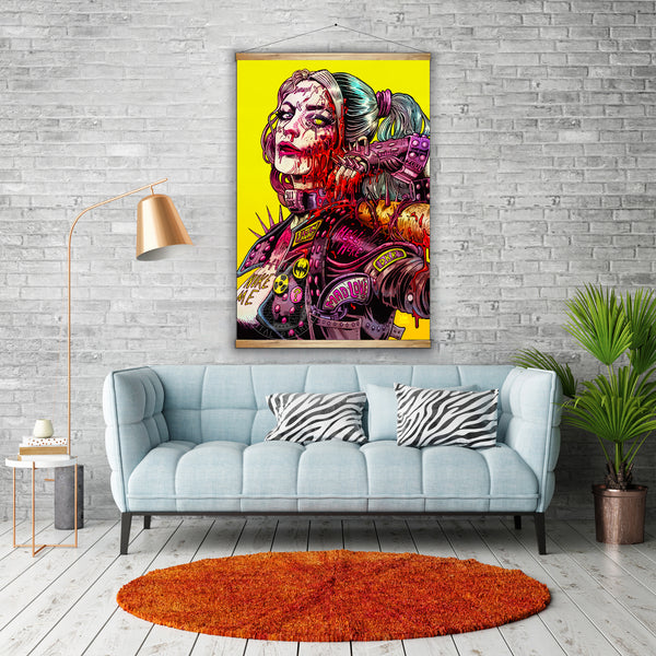 Harley Quinn Inspired Canvas Artwork - Digital Pharaoh UK