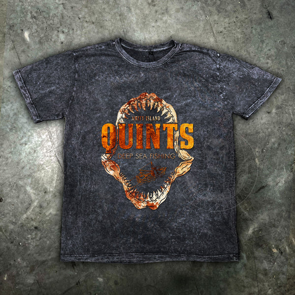 Jaws Quints Fishing Distressed Mens T Shirt - Digital Pharaoh UK