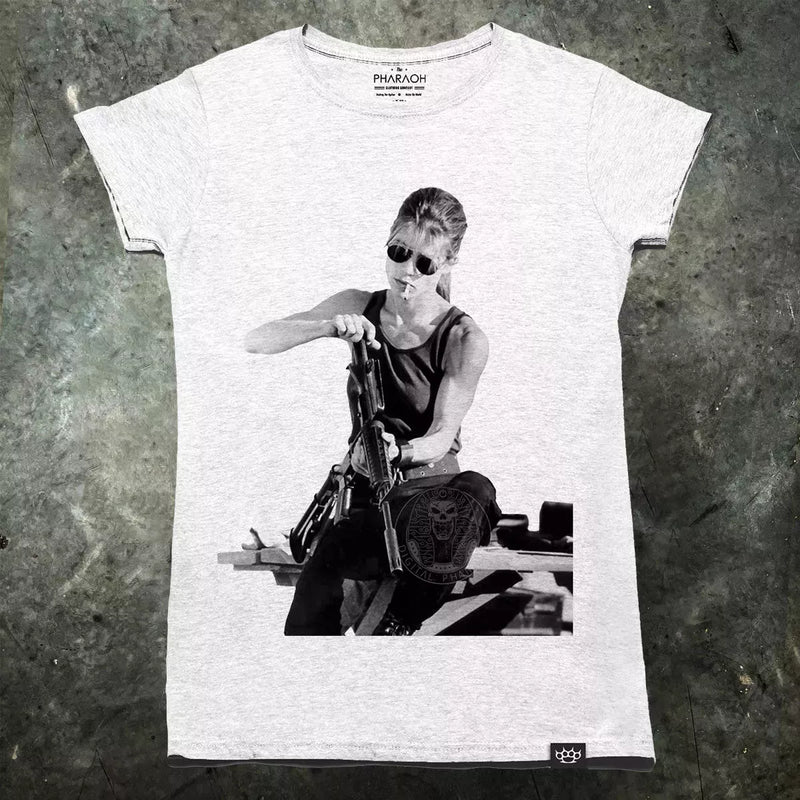 Sarah Connor Warrior Terminator Womens T Shirt - Digital Pharaoh UK