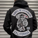 Sons Of Anarchy Embroidered Zip Style Hoodie Mens - Digital Pharaoh UK
