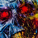 Terminator Skull Artwork Mens Panel T Shirt - Digital Pharaoh UK