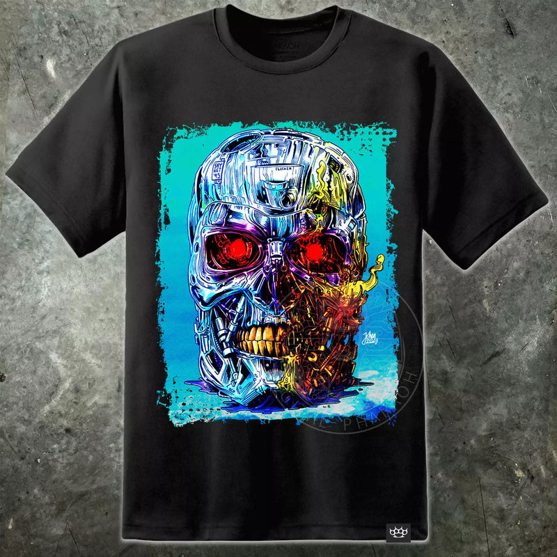 Terminator Skull Cybernosferatu T Shirt - Digital Pharaoh UK