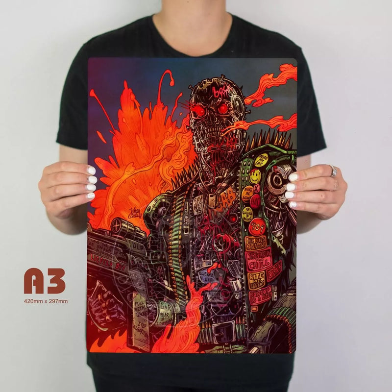 Terminator Fire Cybernosferatu Metal Poster