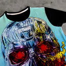 Terminator Skull Artwork Mens Panel T Shirt - Digital Pharaoh UK